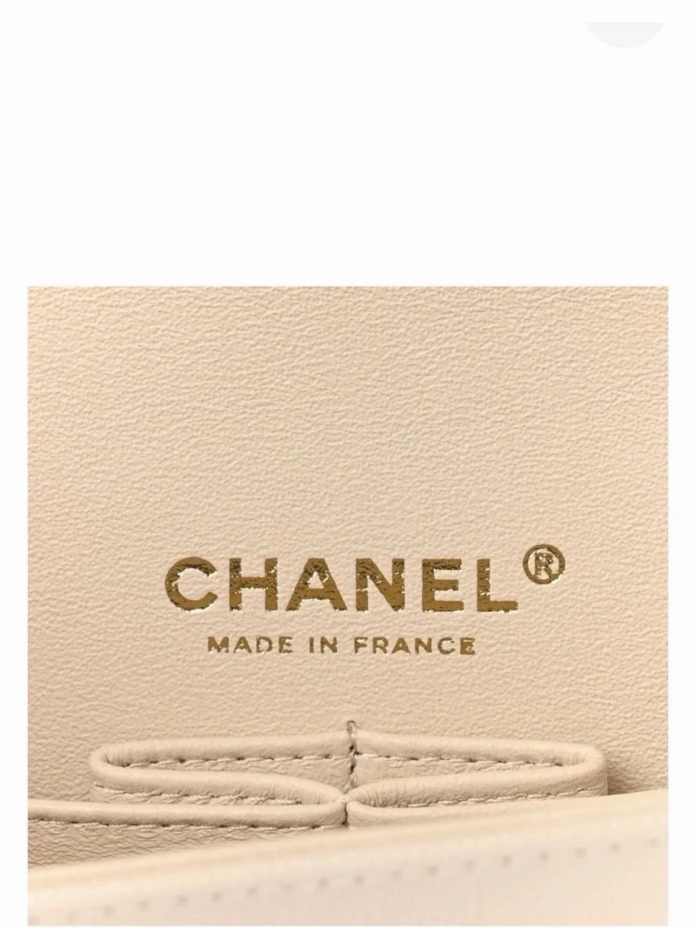 CHANEL Caviar Classic Flap in cream color